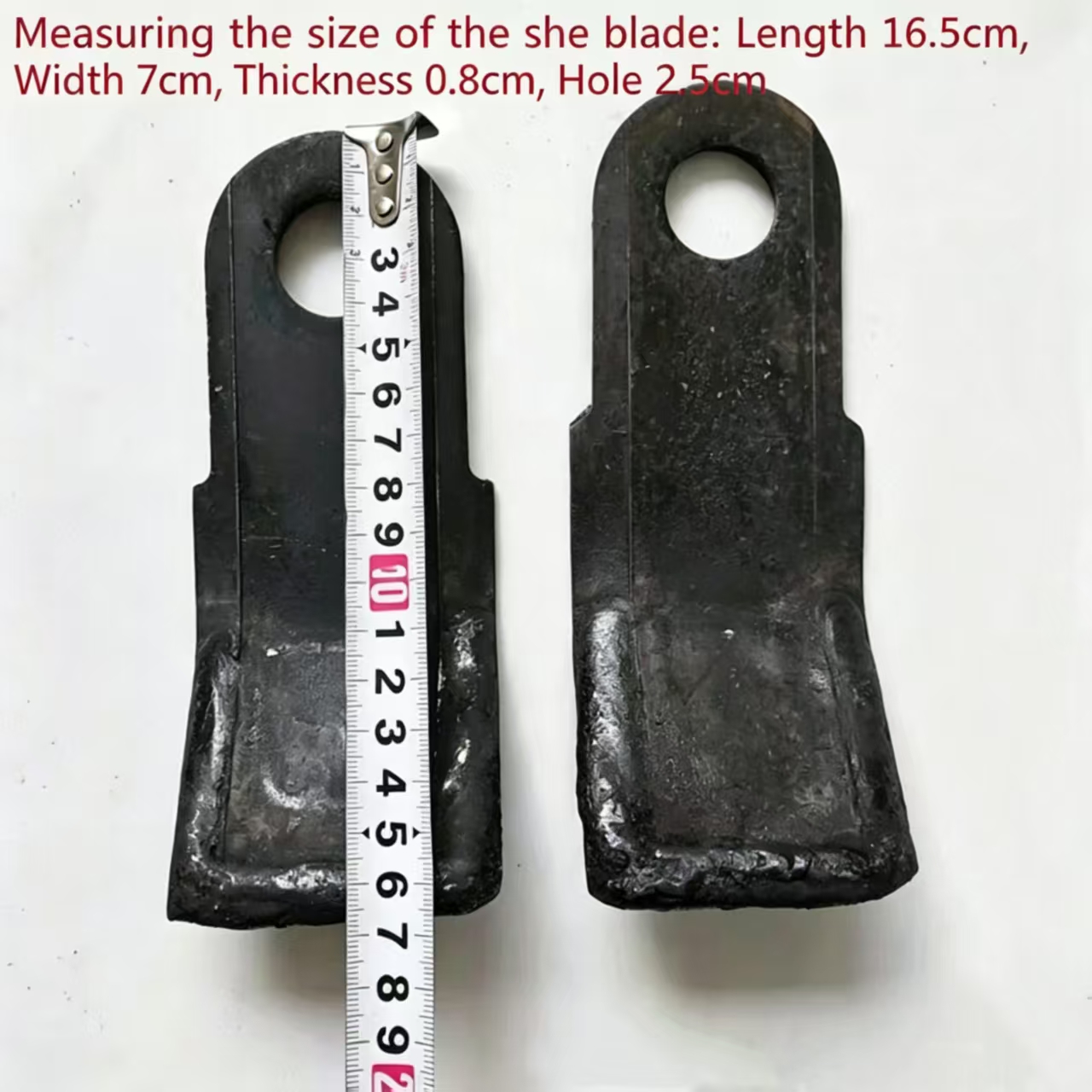 电焊锻钢弯刀铡草刀 规格 165×70×8mm 孔径 25mm 农场玉米秸秆青贮粉碎农机配件